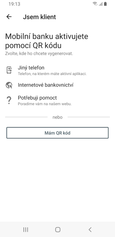 Aktivace pomocí QR kódu