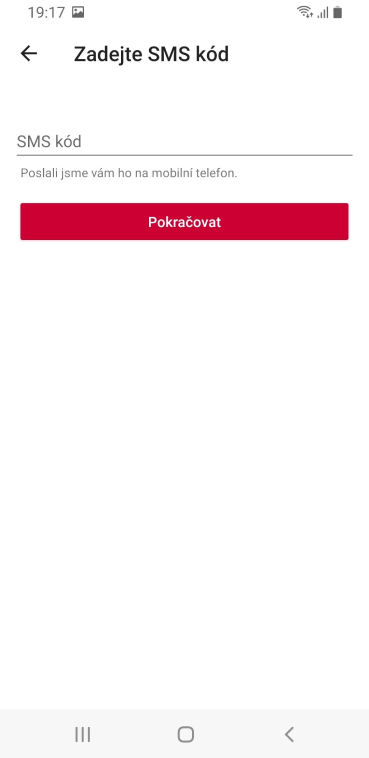 Opsání kódu z SMS